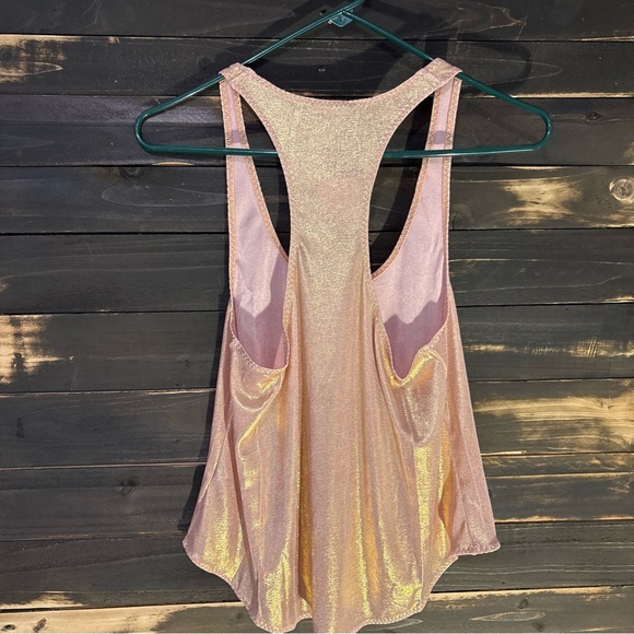 NWT Free People Intimately Free Size XS Shimmery Peachy Pink Racerback Top Tank - Picture 7 of 10